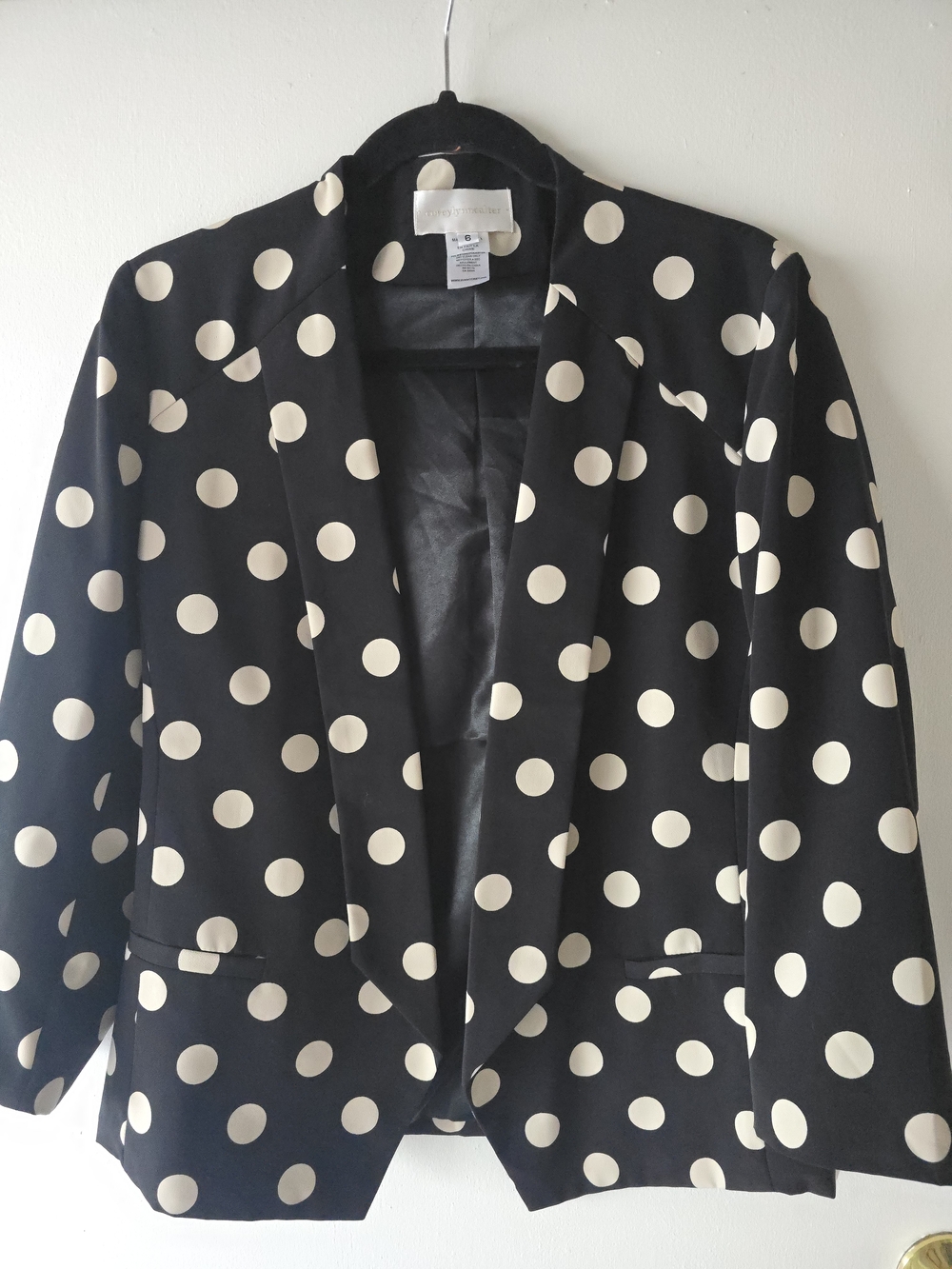 Coreylynncalter Polka Dot Black & Cream Blazer - Women's Jacket